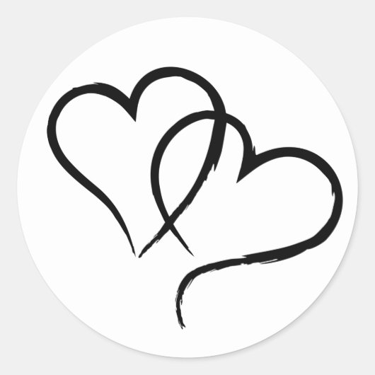 Twee harten ronde sticker (Voorkant)