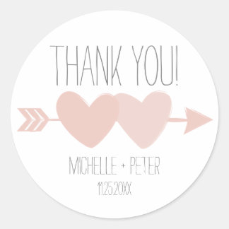 Twee harten ronde sticker