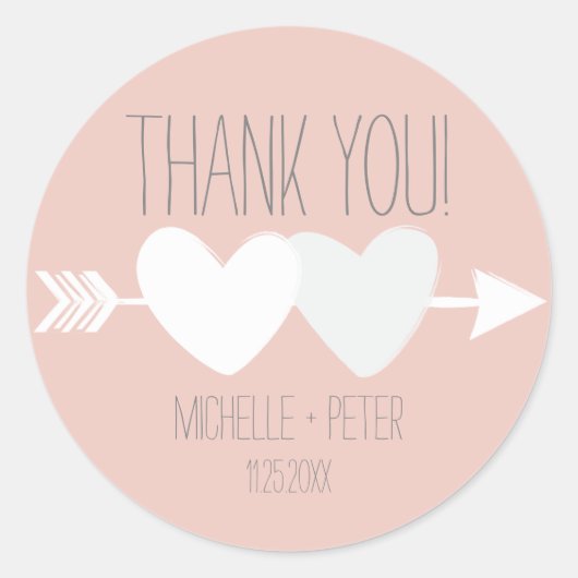 Twee harten ronde sticker (Voorkant)