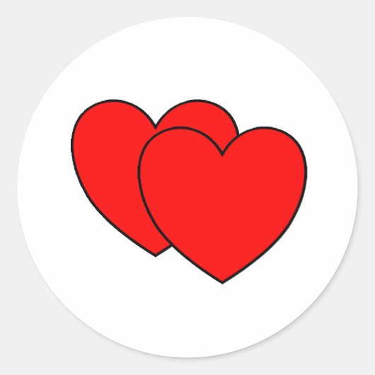 Twee harten ronde sticker (Voorkant)