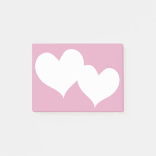 Twee harten roze noten post-it® notes