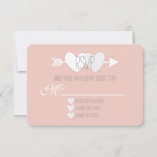 Twee harten RSVP Kaartje