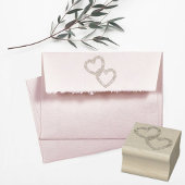 Twee harten rubberstempel
