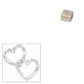 Twee harten rubberstempel (Gestempeld)