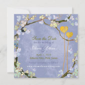 Twee harten Rustic Blue Wedding Save the Date (Voorkant)