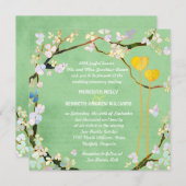 Twee harten Rustic Pistachio Green Wedding Kaart (Voorkant / Achterkant)
