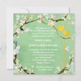 Twee harten Rustic Pistachio Green Wedding Kaart
