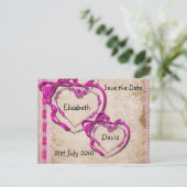 Twee harten samen aankondigingskaart (Staand voorkant)