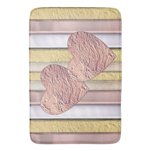 twee harten samen patroon met shine badmat (Voorkant Verticaal)