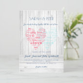 Twee harten samen slaan/Sweet Rustic Wedding Kaart (Staand voorkant)