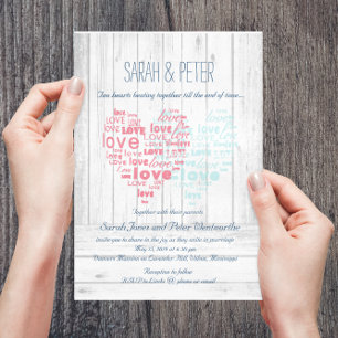 Twee harten samen slaan/Sweet Rustic Wedding Kaart