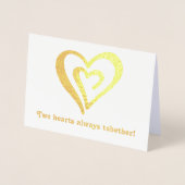 Twee harten samen Valentijnsdag Folie Kaarten (Voorkant)