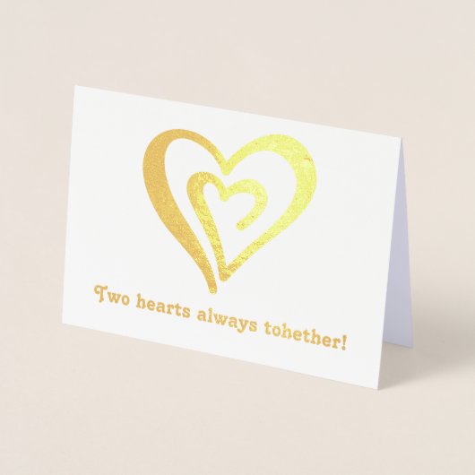 Twee harten samen Valentijnsdag Folie Kaarten (Voorkant)