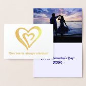 Twee harten samen Valentijnsdag Folie Kaarten (Display)