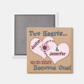 Twee harten samen Zaaien sparen de Magnet van de D (Voorkant / Achterkant)