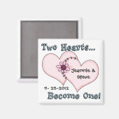 Twee harten samen Zaaien sparen de Magnet van de D (Voorkant / Achterkant)