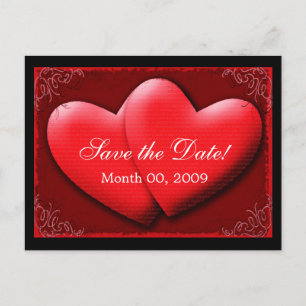 Twee harten, save the date! aankondigingskaart