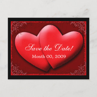 Twee harten, save the date! aankondigingskaart