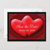 Twee harten, save the date! aankondigingskaart (Voorkant / Achterkant)