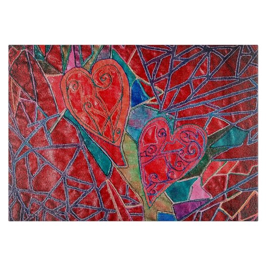 Twee harten snijplank (Voorkant)