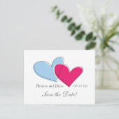 Twee harten sparen de Datum Aankondigingskaart (Staand voorkant)