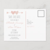 Twee harten sparen het datum Briefkaart (Achterkant)