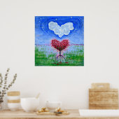 Twee harten surrealistische kunst poster (Keuken)