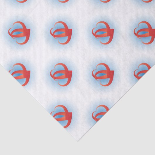 Twee harten tissuepapier (Detail)