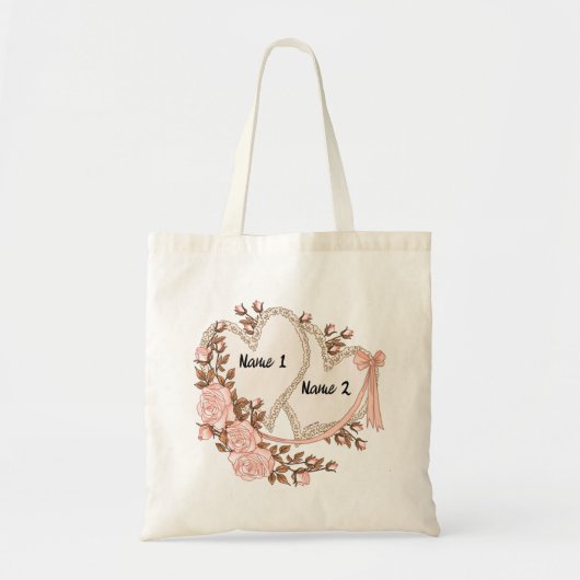 Twee harten tote bag (Voorkant)