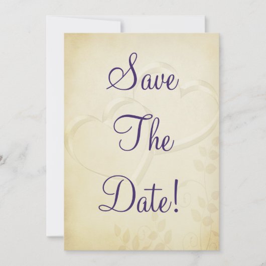 Twee harten trouwdatum save the date kaart (Voorkant)