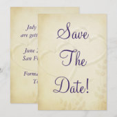 Twee harten trouwdatum save the date kaart (Voorkant / Achterkant)