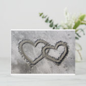 Twee harten trouwuitnodiging kaart (Staand voorkant)