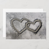 Twee harten trouwuitnodiging kaart (Voorkant / Achterkant)