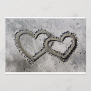 Twee harten trouwuitnodiging kaart