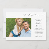 Twee harten twee foto-kalligrafie bruiloft kaart (Voorkant)