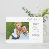 Twee harten twee foto-kalligrafie bruiloft kaart (Staand voorkant)