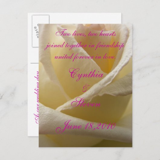 Twee harten, twee levens aankondigingskaart (Voorkant / Achterkant)