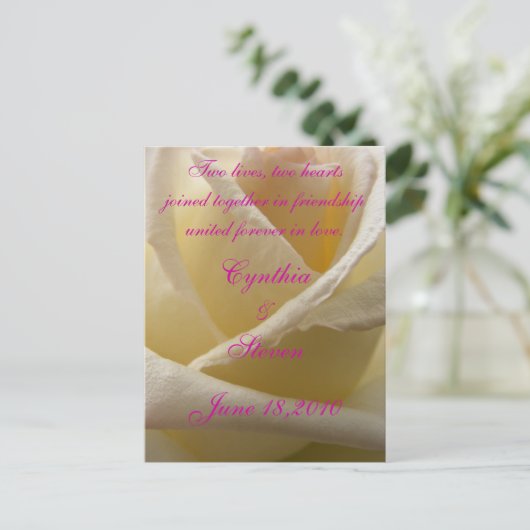 Twee harten, twee levens aankondigingskaart (Staand voorkant)