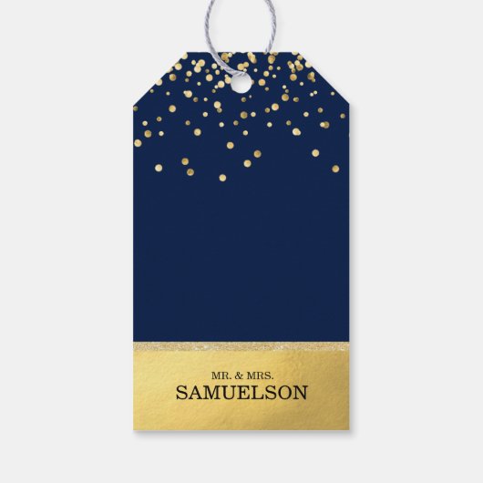 Twee harten twee levens een liefde blauw goud brui cadeaulabel (Achterkant)