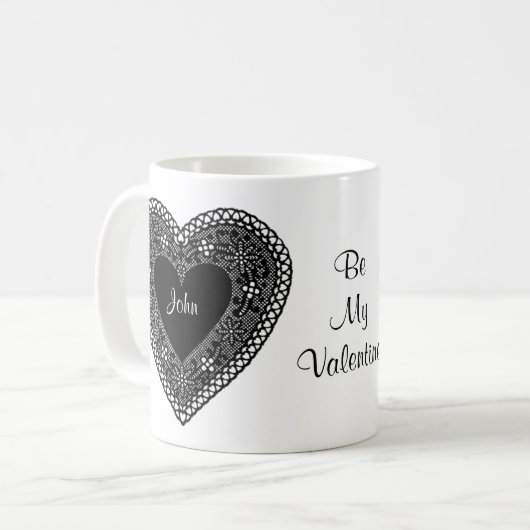 Twee harten-twee namen zijn mijn Valentijn Koffiemok (Voorkant links)