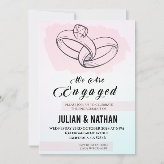 Twee harten, twee ringen houden een belofte van vo kaart (Voorkant)