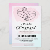 Twee harten, twee ringen houden een belofte van vo kaart (Voorkant / Achterkant)