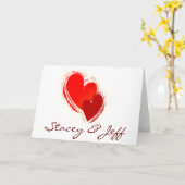 Twee harten uit liefde kaart (Gele Bloem)