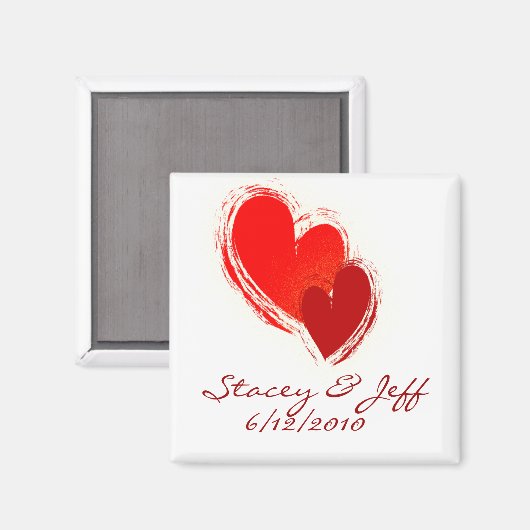 Twee harten uit liefde magneet (Voorkant / Achterkant)