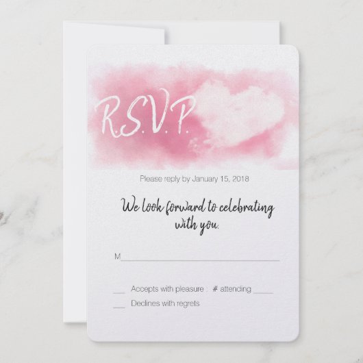 Twee harten/Valentijnsdag Bruiloft/RSVP Kaart (Voorkant)