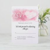 Twee harten/Valentijnsdag Bruiloft/RSVP Kaart (Staand voorkant)