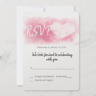 Twee harten/Valentijnsdag Bruiloft/RSVP Kaart