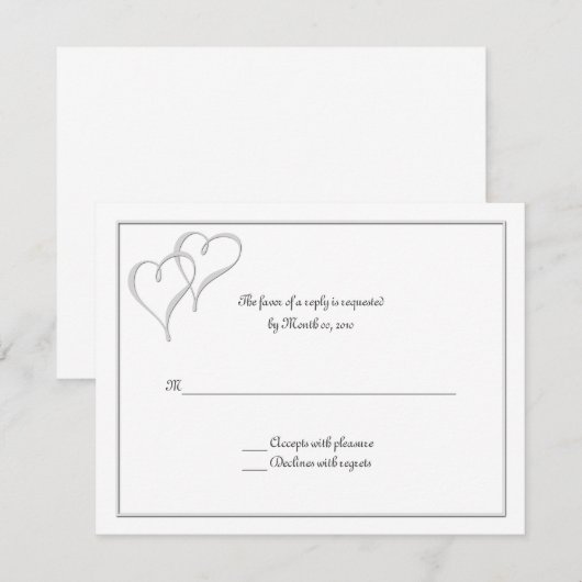 Twee harten van één liefdeskaart met RSVP (Voorkant / Achterkant)