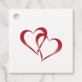 Twee harten verbonden bedankjes labels