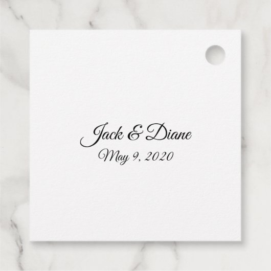 Twee harten verbonden bedankjes labels (Achterkant)